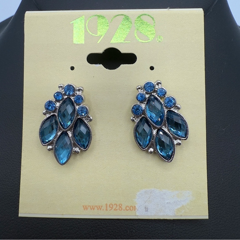 1928 Blue Silver Women's Earrings - NWT
